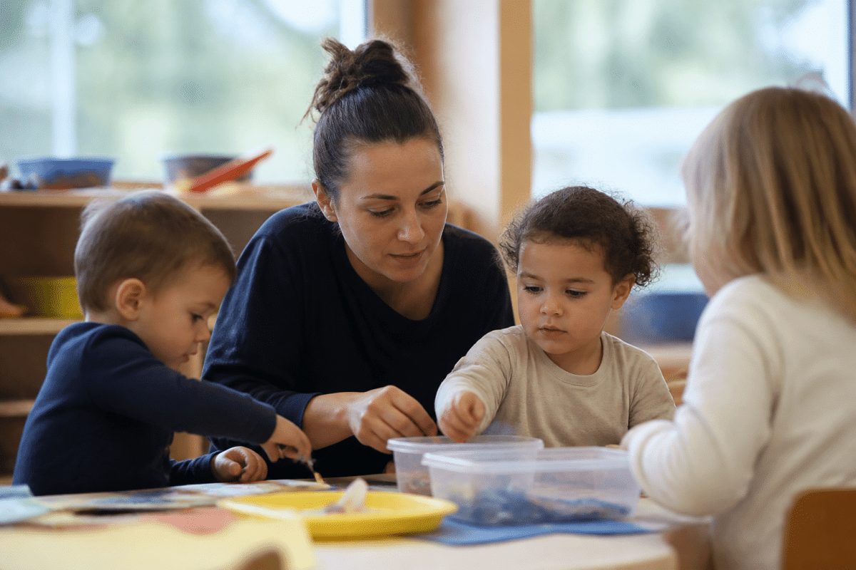 Diplôme CAP AEPE avec enfants en classe maternelle